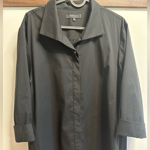 Lafayette 148 New York Black Button Down Shirt - Picture 3 of 3